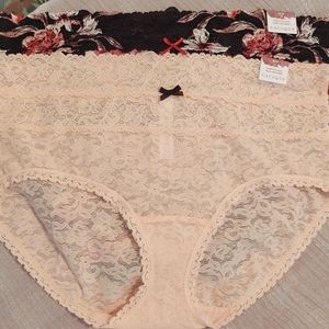 Cacique 2 hi leg all lace panties NWT